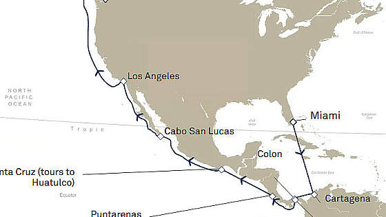 Route Queen Elizabeth: Mittelamerika - USA