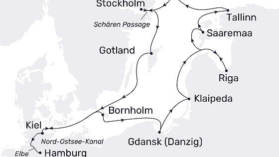 Route MS Hamburg: Sommer in der Ostsee