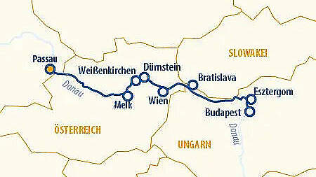 Route MS Gentleman: Romanze auf der Donau
