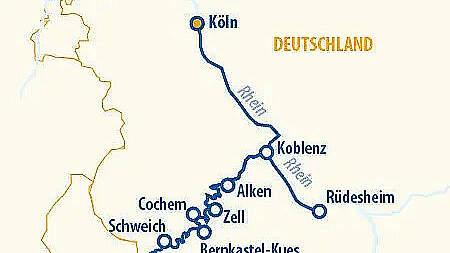 Route MS VistaNova: Romantik auf der Mosel