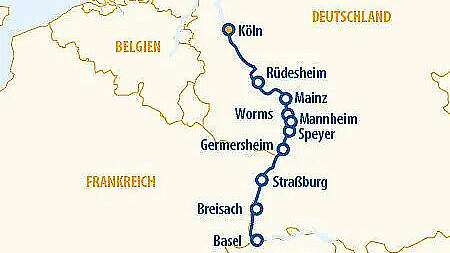 Route MS VistaNova: Romantik auf dem Rhein