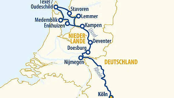 Route MS VistaGracia: Holland mit Insel Texel