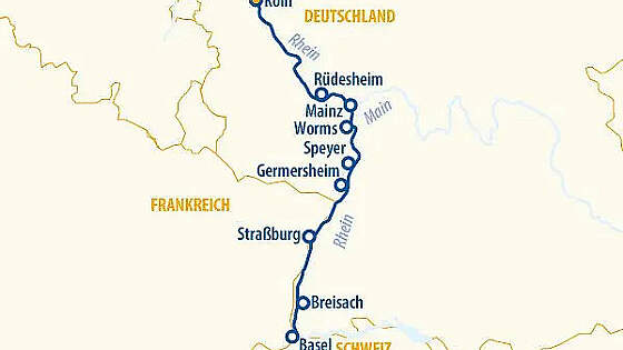 Route MS VistaGracia: Rhein bis nach Basel - Rheinromantik