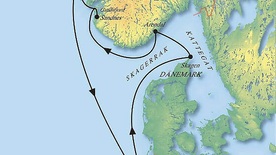 Route MS Artania: Norwegen - Fjorde & Schären