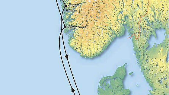Route MS Artania: Norwegen - Zauberhafte Fjorde