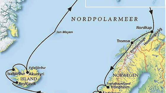 Route MS Artania: Großes Arktis-Abenteuer