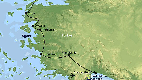 Route Westtürkei Rundreise: Von Istanbul bis Antalya