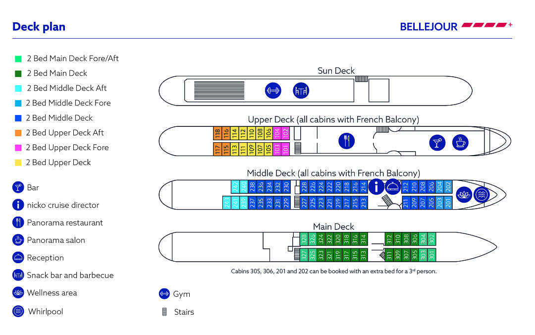 MS Bellejour: Deckplan