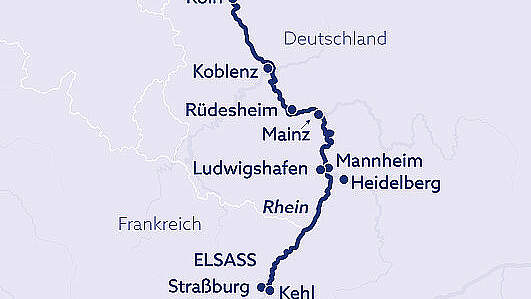 Route MS Rhein Symphonie: Rhein Weihnachtsreise