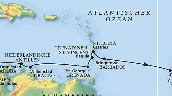 Route MS Artania: Karibikträume bis Savona