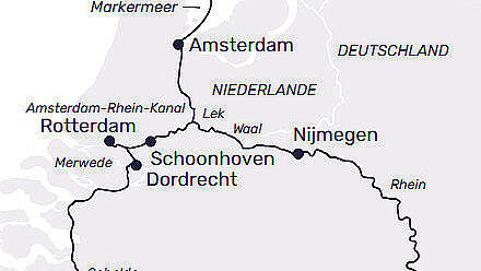 Route MS Lady Diletta: Silvesterzauber Amsterdam