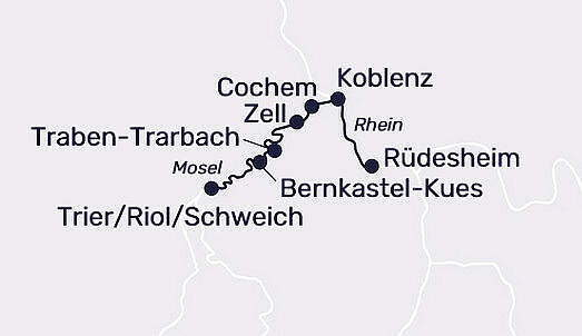 Route MS Elegant Lady: Der Mosel entlang
