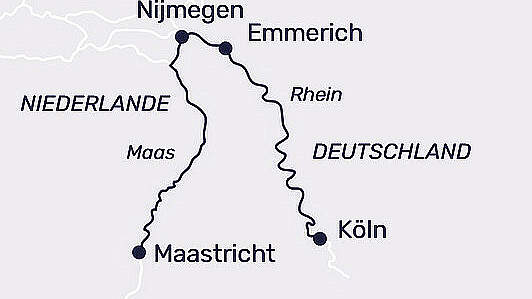 Route MS Lady Diletta: Adventromantik auf der Maas