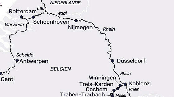 Route MS Lady Diletta: Von Grachten zu Weinbergen