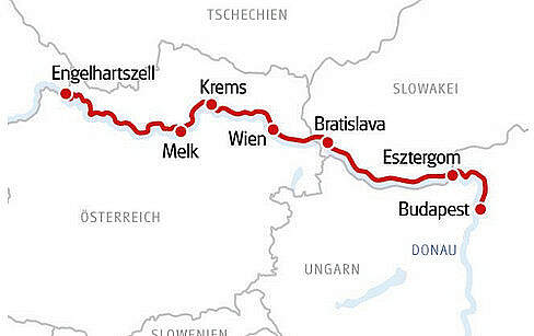 Route MS Prinzessin Katharina: Weinreise an der Donau