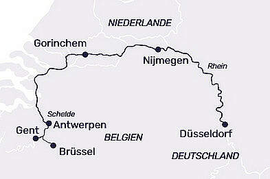 Route MS Elegant Lady: Best of Belgien