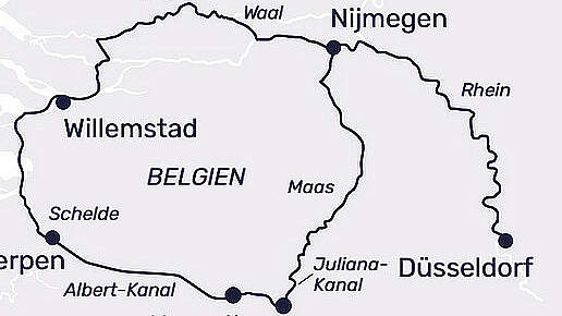 Route MS Lady Diletta: Maas - Kultur & Natur