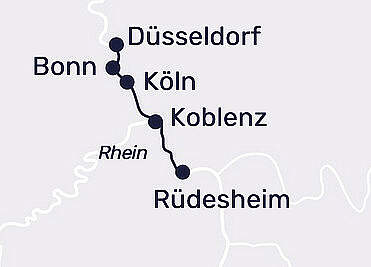 Route MS Lady Diletta: Rhein kompakt