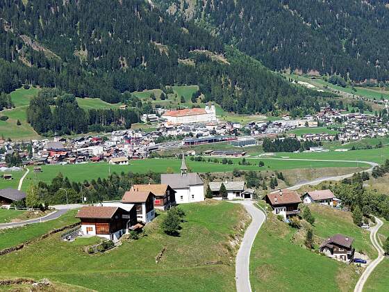 Graubünden: Blick auf Disentis/Mustér