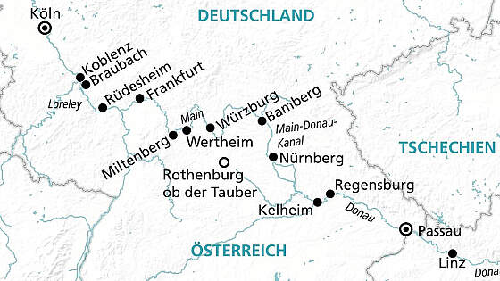 Route MS Amina: Der schöne Main-Donau-Kanal