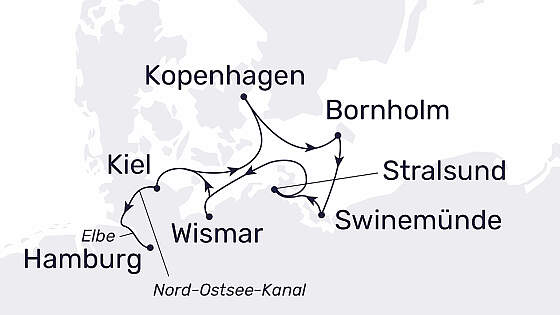 Route MS Hamburg: Moin Ostsee