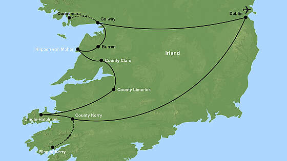 Route Irland Rundreise: die grüne Insel