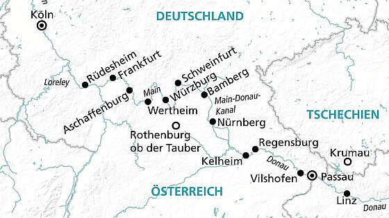 Route MS Annika: Den Main-Donau-Kanal erleben