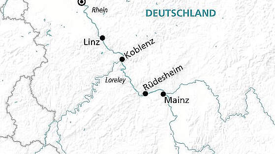 Route MS Anna Katharina: Rüdesheim Schnupperreise