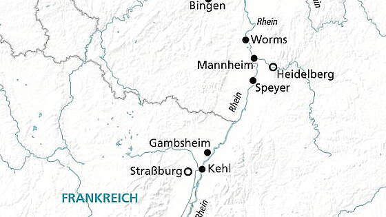 Route MS Anesha: Rheinvergnügen