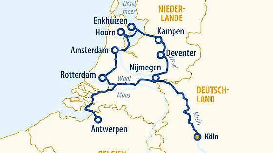 Route MS VistaRio: Holland und Belgien