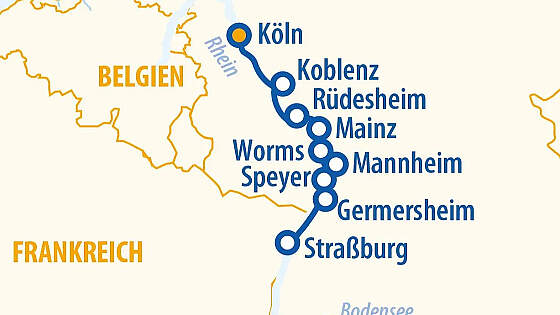 Route MS VistaSky: Silvesterreise Rhein