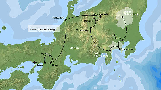 Route Japan Rundreise: Japan entdecken