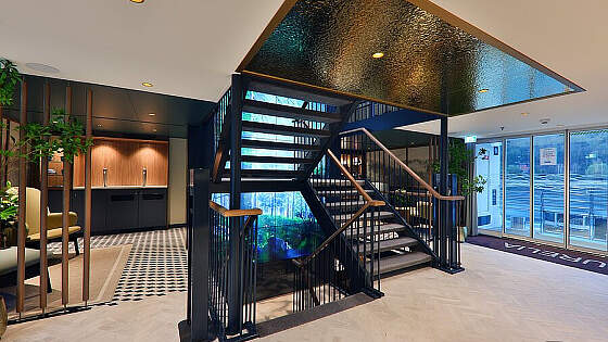 MS Aurelia: Foyer und Rezeption
