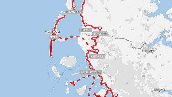 Route Radreise Nordseeinseln