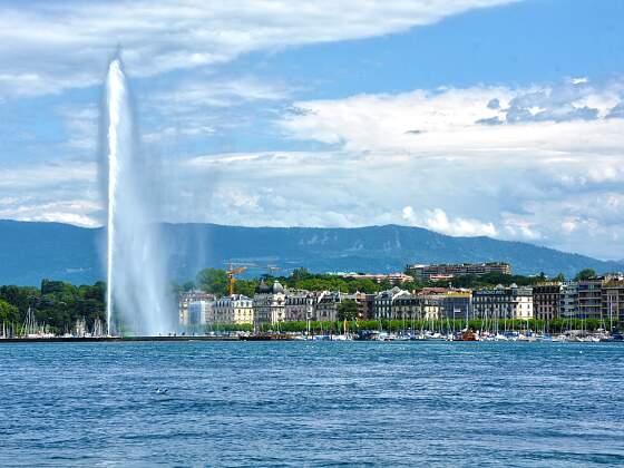 Jet d'Eau in Genf am Genfer See, Schweiz