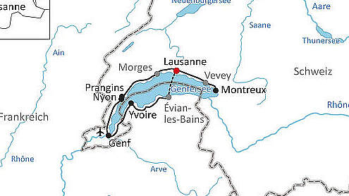 Route Radreise Um den Genfer See