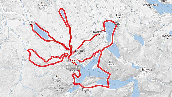 Route: Stern-Radtour Vierwaldstättersee