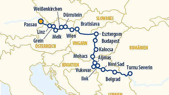 Route MS VistaClassica - Donau: Eisernes Tor