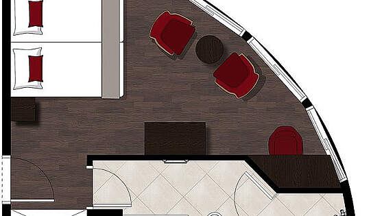 MS Ganges Voyager: Grundriss Suite Heritage