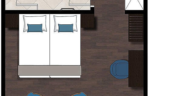 MS Ganges Voyager: Grundriss Suite Signature