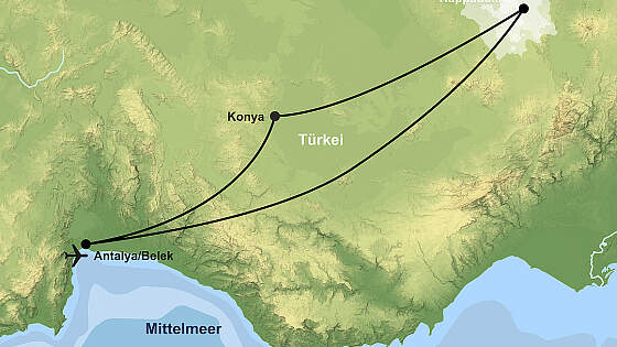 Route Kappadokien Rundreise
