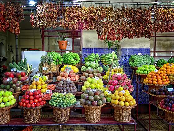 Obststand auf dem Markt auf Madeira