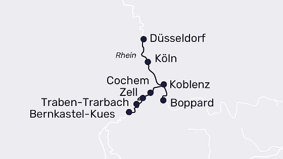 Route MS Elegant Lady: Rhein Feuerwerk auf dem Wasser