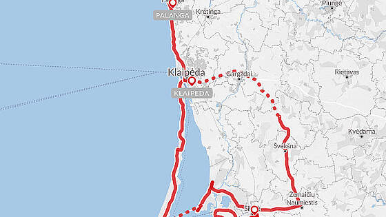 Route Baltikum Radreise: Memelland und Kurische Nehrung