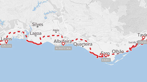 Route Wanderreise Portugal: Küstenwandern an der Algarve