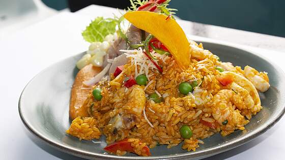 aus der Südsee: Meeresfrüchte mit Reis