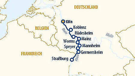 Route MS VistaNova: Rhein Weihnachtsreise 2026