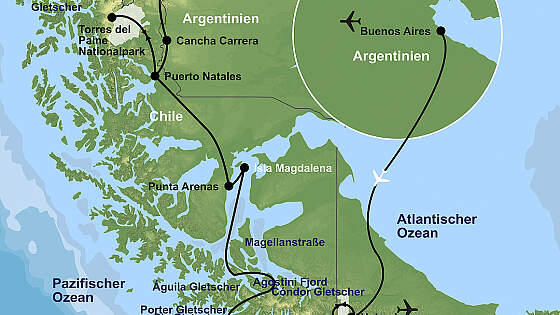 Route Argentinien & Chile Rundreise