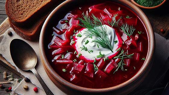 Borschtsch - russische Suppe aus Roter Beete