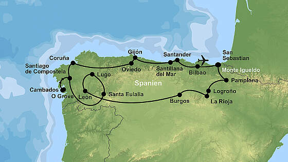 Route Rundreise Nordspanien
